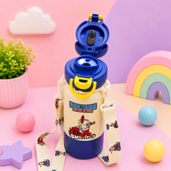 Kids Cartoon Sipper Water Bottle with Strap | Leak-Resistant School Bottle for Boys & Girls
