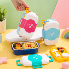 **Kids Stainless Steel Lunch Box with Handle | Leak-Resistant Bento Tiffin Box with Compartments & Cutlery**