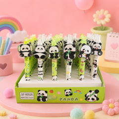 Cute Panda Cartoon Gel Pen for Kids – Kawaii Smooth Writing Pen with Adorable Panda Topper | School Stationery, Drawing, Journaling & Gift Pen