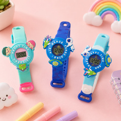 Cute Kids Spinner Digital Watch – 3D Cartoon Rotating Dial Wrist Watch for Boys & Girls