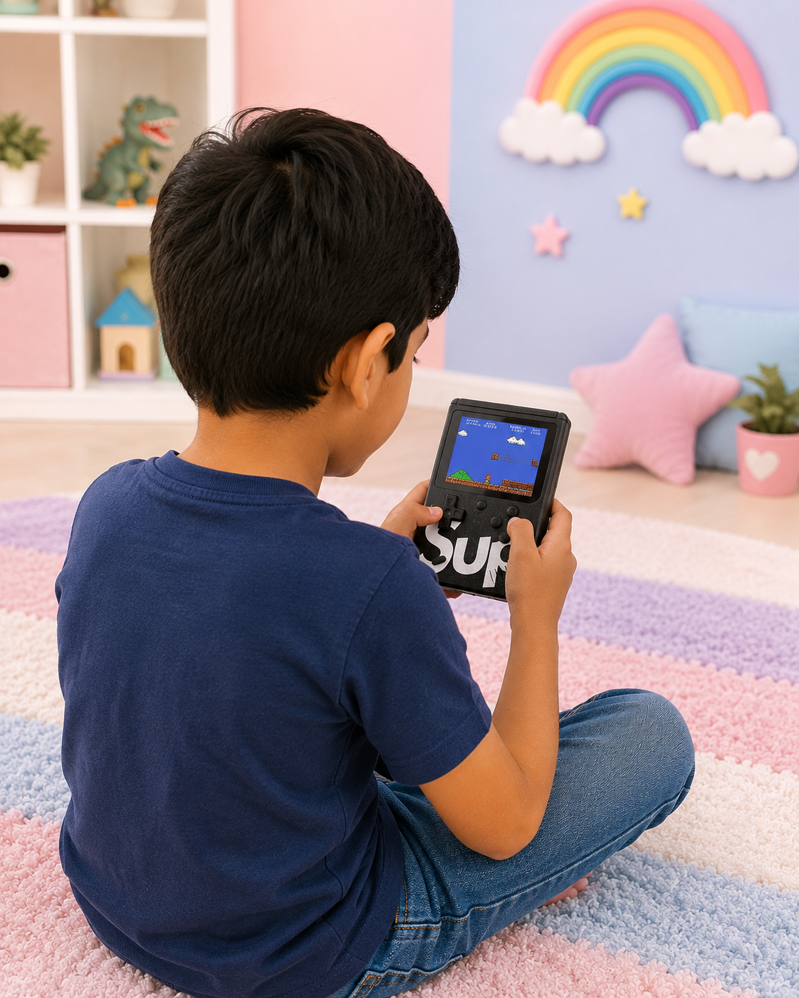 Retro Handheld Game Console with Controller – Classic 2 Player TV Gaming System for Kids & A