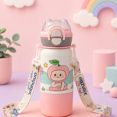 Cute Cartoon Kids Insulated Water Bottle with Flip-Lock Lid | Leakproof Portable School & Travel Bottle